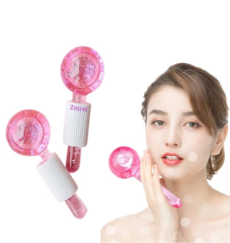 Facial Ice Globe, Smart Cool Face Roller Ball(PINK)
